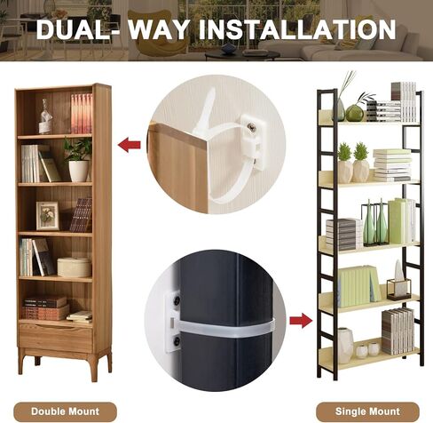 احزمة اثاث للاطفال من اوبو - (10 قطع) مثبتات اثاث مضادة للانقلاب لحماية الاطفال، مرساة امان قابلة للتعديل للجدار للطاولة والخزانة - اشرطة مقاومة للزلازل للمنزل in Kuwait