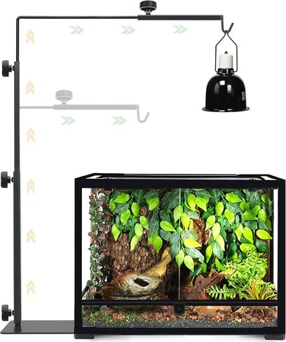 Reptile Domes Stand, Adjustable 16-27 Inch Heat Lamp Stand Fixture for Terrarium, Metal Basking Lamp Holder, Suitable for All Reptile Domes Lamp,L Size in Kuwait