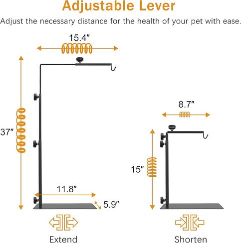 Reptile Domes Stand, Adjustable 16-27 Inch Heat Lamp Stand Fixture for Terrarium, Metal Basking Lamp Holder, Suitable for All Reptile Domes Lamp,L Size in Kuwait