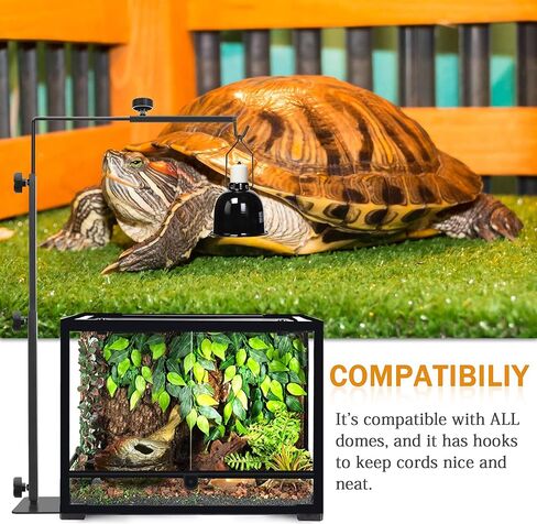 Reptile Domes Stand, Adjustable 16-27 Inch Heat Lamp Stand Fixture for Terrarium, Metal Basking Lamp Holder, Suitable for All Reptile Domes Lamp,L Size in Kuwait