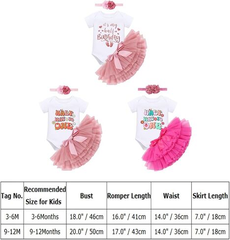 IDOPIP Rainbow 1st Birthday Outfit for Baby Girls Romper Tutu Skirt Tulle Bloomers Headband First Birthday Cake Smash Outfits in Kuwait