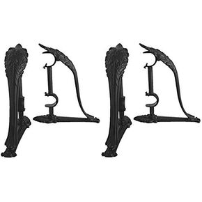 TEJATAN - دعامات قضيب ستارة مزدوجة بتصميم عتيق (مجموعة من 4 (زوجين)، نيكل) in Kuwait