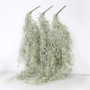 فليرف 3 عبوات من الطحالب الاسبانية المزيفة للنباتات المحفوظة بوعاء، اكليل طحالب صناعي معلق، نباتات طحالب خضراء صناعية للحرف اليدوية والديكور الداخلي والخارجي in Kuwait