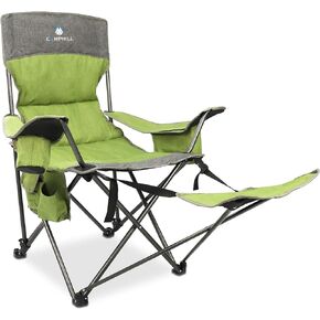 CAMPHILL Portable Camping Chair with Detachable Footrest Portable Lounge Chair with Cup Holder and Storage Bag, Heavy Support 300lbs in Kuwait