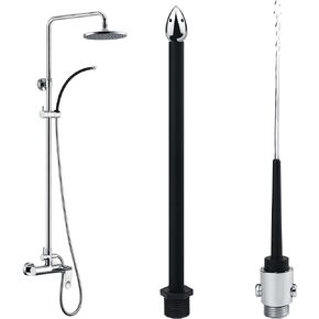 Shower Enema System with On/Off Switch, Reusable Shower Douche for Men and Women Portable Cleaning，Enema Nozzle Kit for Most Shower Systems ABS Black in Kuwait