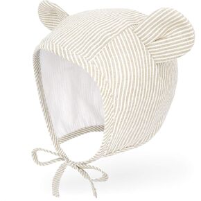 JELLYTREE قبعة أطفال بغطاء رأس من الموسلين مبطنة على شكل أرنب عيد الفصح من القطن للأطفال الصغار، قبعة صغيرة محايدة للأطفال، 6 م 12 م 3 سنوات in Kuwait