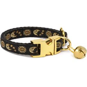 waaag pet، Moons Stars Suns Dog Collar Cat Collar، تصميمات متعددة الهلال السماوية الكلب القط طوق المقود تسخير XX-Small (حزمة من 1) in Kuwait