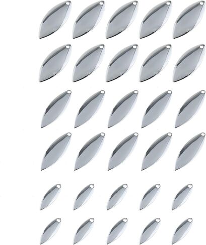 Fishing Spoons Blade ZZHXSM 30PCS Fishing Spinner Blade Colorado Willow Kit, Spoon Easy Spin Spinner Bait, DIY Lure Kit Making Spinner Tackle Accessory, 10PCS for Each Size in Saudi Arabia