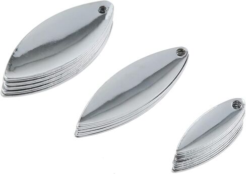 Fishing Spoons Blade ZZHXSM 30PCS Fishing Spinner Blade Colorado Willow Kit, Spoon Easy Spin Spinner Bait, DIY Lure Kit Making Spinner Tackle Accessory, 10PCS for Each Size in Saudi Arabia