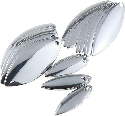 Fishing Spoons Blade ZZHXSM 30PCS Fishing Spinner Blade Colorado Willow Kit, Spoon Easy Spin Spinner Bait, DIY Lure Kit Making Spinner Tackle Accessory, 10PCS for Each Size in Saudi Arabia