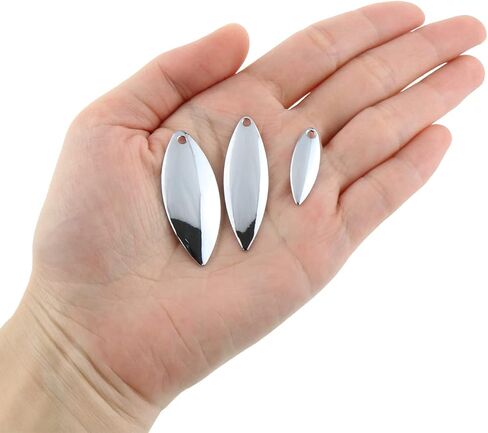 Fishing Spoons Blade ZZHXSM 30PCS Fishing Spinner Blade Colorado Willow Kit, Spoon Easy Spin Spinner Bait, DIY Lure Kit Making Spinner Tackle Accessory, 10PCS for Each Size in Saudi Arabia