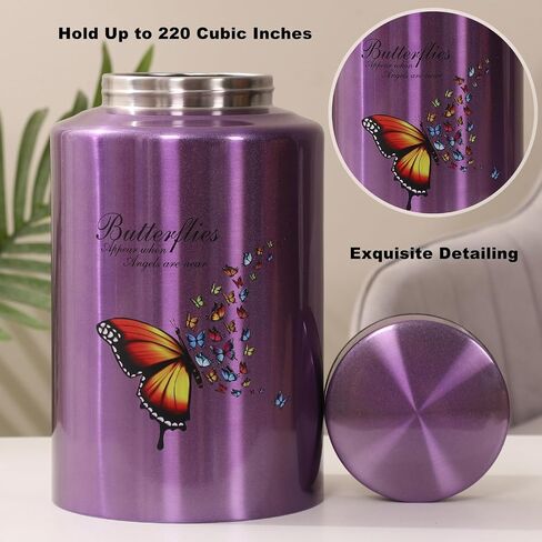 Urns for Human Ashes Adult Female Up to 220 lbs,Purple Hummingbird Urns for Mom Ashes with Velvet Bag,Decorative Urns for Ashes Adult Women,Cremation urn Female (Hummingbird-Purple Flower, Purple) in Saudi Arabia