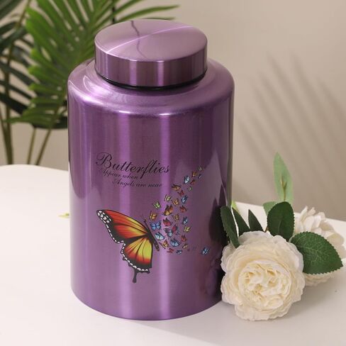 Urns for Human Ashes Adult Female Up to 220 lbs,Purple Hummingbird Urns for Mom Ashes with Velvet Bag,Decorative Urns for Ashes Adult Women,Cremation urn Female (Hummingbird-Purple Flower, Purple) in Saudi Arabia