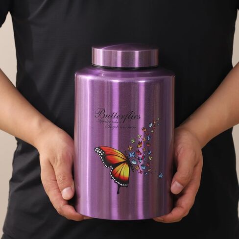 Urns for Human Ashes Adult Female Up to 220 lbs,Purple Hummingbird Urns for Mom Ashes with Velvet Bag,Decorative Urns for Ashes Adult Women,Cremation urn Female (Hummingbird-Purple Flower, Purple) in Saudi Arabia