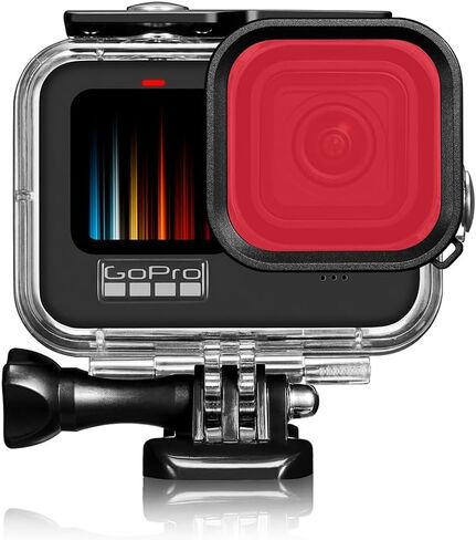 بي وايرليس حافظة مقاومة للماء مع 3 قطع فلتر غوص لكاميرا جوبرو هيرو 12/11/10/9 تدعم 60 متر/196 قدم، حافظة غوص تحت الماء مع فلتر احمر فاتح احمر وارجواني فاتح in Kuwait