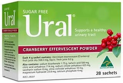 Ural Cranberry Effervescent Powder 4G * 28 Sachets Urinary Alkalinizer Cystitis Relief in Saudi Arabia