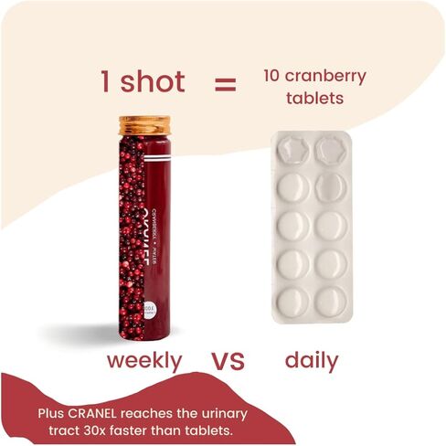 CRANEL UTI Support Cranberry Elixir، 4X زجاجات (إمداد شهري) مثبتة سريريًا وخالية من المضادات الحيوية، معبأة بـ 3000 توت بري حقيقي (مذاق لاذع) نباتي وغير معدل وراثيًا، بدون سكر مضاف in Saudi Arabia