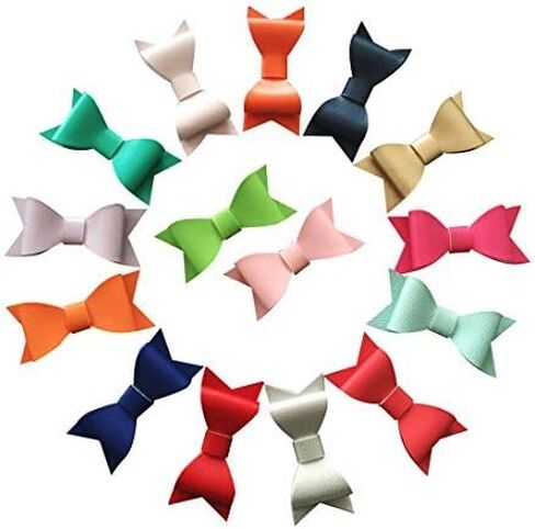 20 قطعة من مشابك شعر جلدية من Yazon بفيونكات شعر من الجلد للأطفال بأطراف ممزوجة بألوان مختلفة in Kuwait