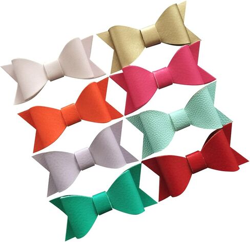 20 قطعة من مشابك شعر جلدية من Yazon بفيونكات شعر من الجلد للأطفال بأطراف ممزوجة بألوان مختلفة in Kuwait