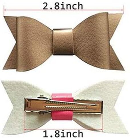 20 قطعة من مشابك شعر جلدية من Yazon بفيونكات شعر من الجلد للأطفال بأطراف ممزوجة بألوان مختلفة in Kuwait