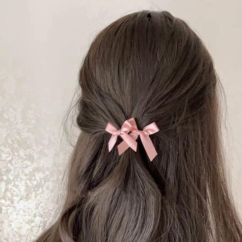 FMR 6PCS Mini Pink Bow Hair Clips Cute Bowknot Hair Clips Ballet Bow Hair Clips Baby Toddler Hair Clips for Women and Girls in Kuwait