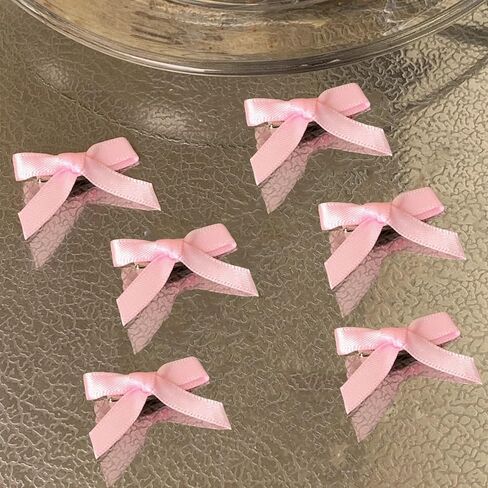 FMR 6PCS Mini Pink Bow Hair Clips Cute Bowknot Hair Clips Ballet Bow Hair Clips Baby Toddler Hair Clips for Women and Girls in Kuwait