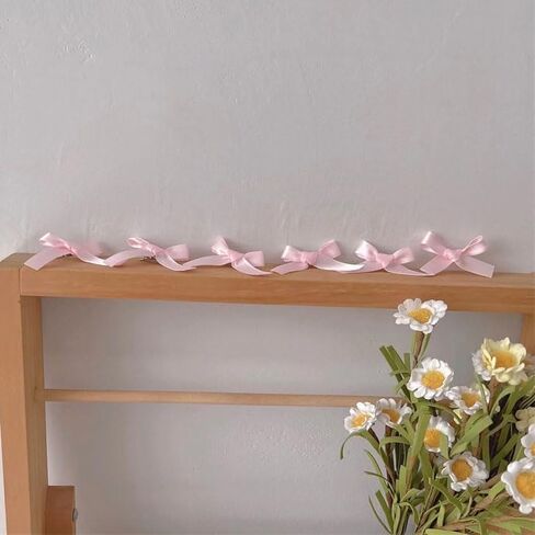FMR 6PCS Mini Pink Bow Hair Clips Cute Bowknot Hair Clips Ballet Bow Hair Clips Baby Toddler Hair Clips for Women and Girls in Kuwait