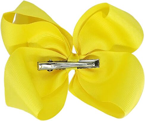 4 قطع كبيرة من شريط Grosgrain مصنوع يدويًا مقاس 6 بوصات، فيونكات شعر بلون سادة، مشابك تمساح، إكسسوارات شعر للفتيات الصغيرات في سن المراهقة، مجموعة من 4 قطع (أبيض) in Kuwait