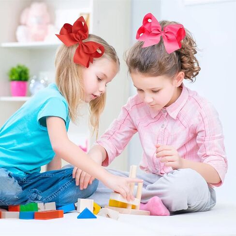 4 قطع كبيرة من شريط Grosgrain مصنوع يدويًا مقاس 6 بوصات، فيونكات شعر بلون سادة، مشابك تمساح، إكسسوارات شعر للفتيات الصغيرات في سن المراهقة، مجموعة من 4 قطع (أبيض) in Kuwait