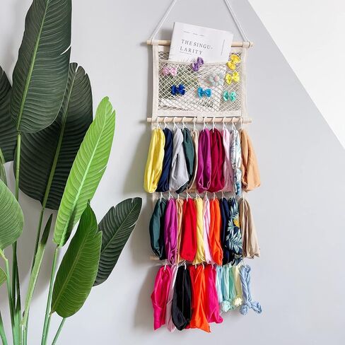 حامل فيونكات للشعر للبنات، حامل عصابة راس بسعة كبيرة، منظم تخزين مشابك الشعر، منظم اكسسوارات الشعر، ديكور معلق على الحائط لغرفة الفتيات، خزانة باب حضانة الاطفال (تصميم مطور) in Kuwait