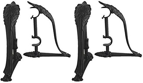 TEJATAN - دعامات قضيب ستارة مزدوجة بتصميم عتيق (مجموعة من 4 (زوجين)، نيكل) in Kuwait