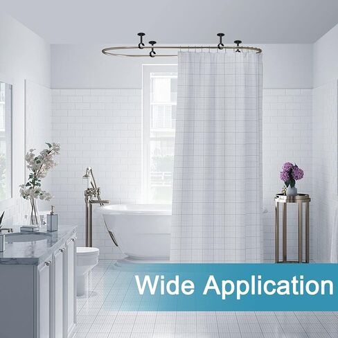 دعامة قضيب ستارة السقف، حوامل قضيب ستارة شديدة التحمل للجدار، شماعات ستارة السقف السوداء، دعامات دعم قضيب خزانة الستائر لأعمدة الستائر 1-1/4 انش، عبوة من 6 قطع in Kuwait