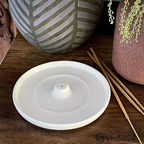 شيبوسا - حجم جديد اكبر - حامل بخور - 5 انش - مبخرة دائرية عصرية بسيطة للبخور المخروطي او العصي - التقاط رماد أوسع - عصي البخور غير متضمنة in Kuwait