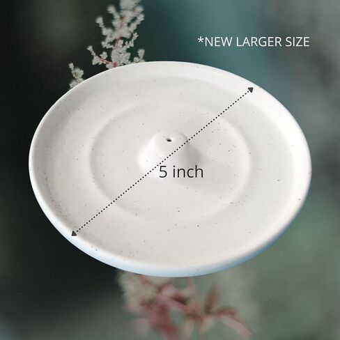 شيبوسا - حجم جديد اكبر - حامل بخور - 5 انش - مبخرة دائرية عصرية بسيطة للبخور المخروطي او العصي - التقاط رماد أوسع - عصي البخور غير متضمنة in Kuwait