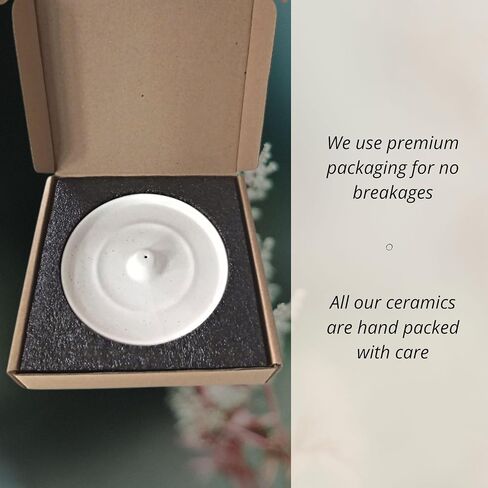 شيبوسا - حجم جديد اكبر - حامل بخور - 5 انش - مبخرة دائرية عصرية بسيطة للبخور المخروطي او العصي - التقاط رماد أوسع - عصي البخور غير متضمنة in Kuwait