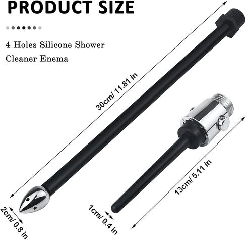 Shower Enema System with On/Off Switch, Reusable Shower Douche for Men and Women Portable Cleaning，Enema Nozzle Kit for Most Shower Systems ABS Black in Kuwait