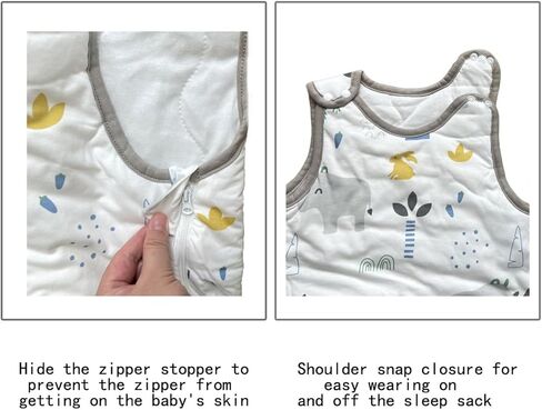 كيس نوم للأطفال من عمر 12 إلى 18 شهرًا - [سميك] 1.5 TOG بطانيات قماط شتوية للأطفال قابلة للارتداء 100% قطن - حقيبة نوم للجنسين للفتيات والأولاد - حقيبة نوم ناعمة ومريحة - سحاب في اتجاهين in Kuwait