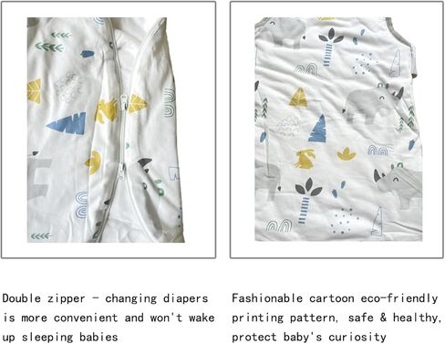 كيس نوم للأطفال من عمر 12 إلى 18 شهرًا - [سميك] 1.5 TOG بطانيات قماط شتوية للأطفال قابلة للارتداء 100% قطن - حقيبة نوم للجنسين للفتيات والأولاد - حقيبة نوم ناعمة ومريحة - سحاب في اتجاهين in Kuwait