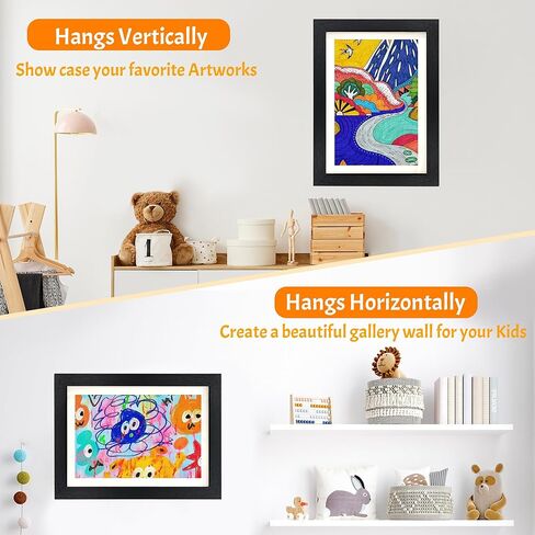 إطارات عمل فنية للأطفال، إطارات صور فنية للأطفال بفتحة أمامية مقاس 8.5 × 11، شاشة قابلة للتغيير، إطارات تخزين عرض الأعمال الفنية للأطفال، صورة ثلاثية الأبعاد، حرف يدوية، مشاريع فنية، فن معلق (عبوتان باللون الأسود) in Kuwait