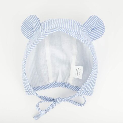 JELLYTREE قبعة أطفال بغطاء رأس من الموسلين مبطنة على شكل أرنب عيد الفصح من القطن للأطفال الصغار، قبعة صغيرة محايدة للأطفال، 6 م 12 م 3 سنوات in Kuwait