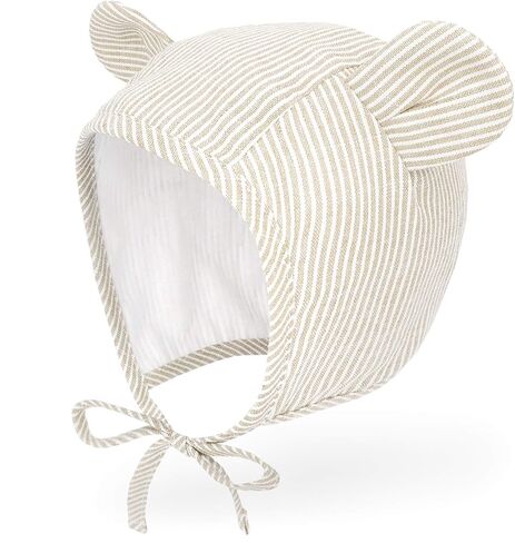 JELLYTREE قبعة أطفال بغطاء رأس من الموسلين مبطنة على شكل أرنب عيد الفصح من القطن للأطفال الصغار، قبعة صغيرة محايدة للأطفال، 6 م 12 م 3 سنوات in Kuwait