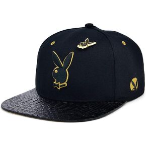 قبعة Rush Flat Bill القابلة للتعديل من PlayBoy للجنسين للبالغين، أسود/ذهبي، مقاس واحد in Kuwait