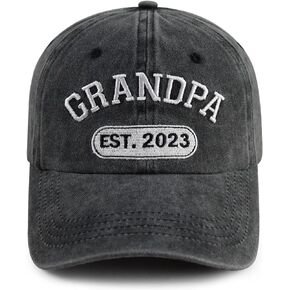 New Grandpa Gifts for Men, Funny Grandpa Est 2024 Hat, Adjustable 3D Embroidered Best Grandfather Gift Baseball Cap