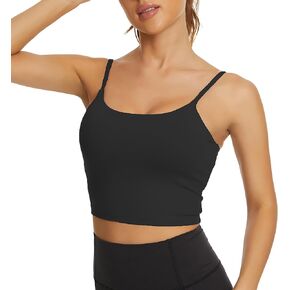 Tandisk Women Sports Bra Longline Crop Tank Top Padded Workout Running Yoga in Saudi Arabia