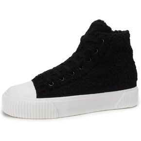 PepStep Women's Fashion Platform High Top Sneakers, Cute Corduroy or Faux Lamb's Fur Upper，Memory Foam Insole,Trendy Slim Shoe Lace in Kuwait