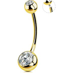 OUFER Gold Belly Button Rings, 316L Surgical Steel Belly Button Piercing, Internally Threaded Belly Rings, 14G Belly Piercing Jewelry, Long Belly Button Rings, Navel Rings For Women Men in Saudi Arabia