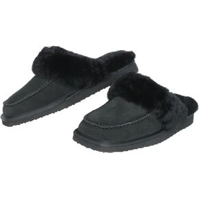 PEDOQU Square Toe Women Slipper Leather & Sheepskin EVA Soles Comfortable & Light-Weight Indoor Outdoor House Slipper