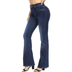 TTFIFENG Flare Jeans for Women, Women's High Waist Stretch Bell Bottom Jeans Black Flare Bootcut Denim Jeans Pants