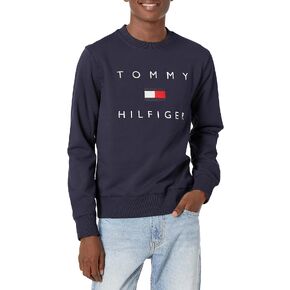 Tommy Hilfiger Men's Long Sleeve Fleece Logo Crewneck Sweatshirt in Saudi Arabia
