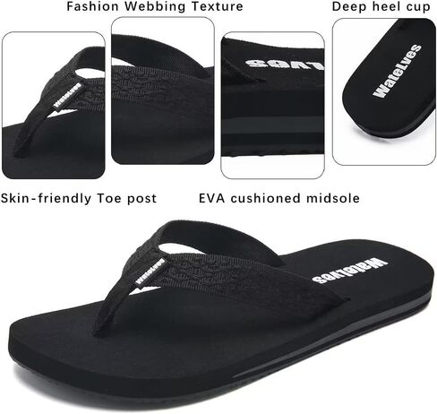 WateLves Womens-Flip-Flops-Thong-Sandals-Beach-Shoes Light and Comfortable for Vacation Walking-Bathroom-Pool in Kuwait